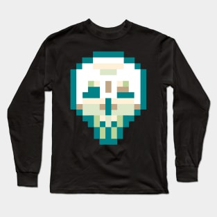 Pixel Skull 8 bit Long Sleeve T-Shirt